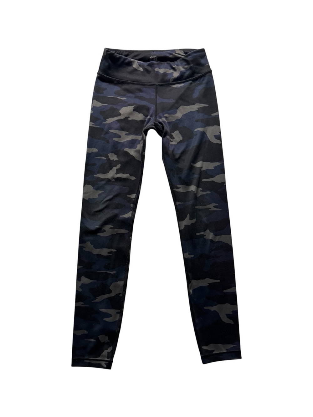 Athleta Girl Camo Chit Chat Tight Leggings Girls M 8/10 Blue Black